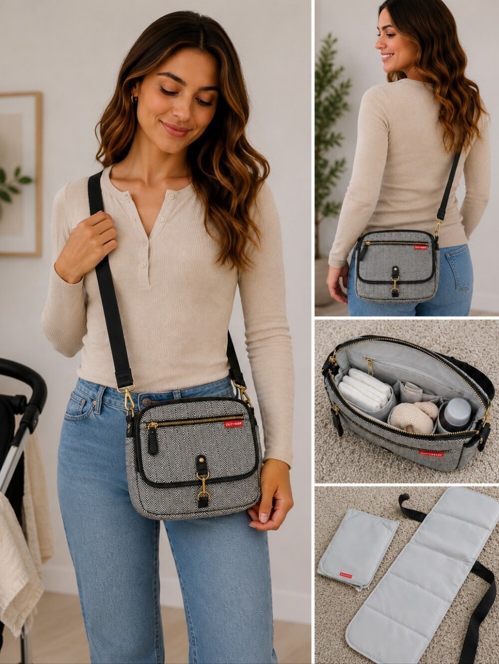 Skip Hop Black and White Women's Bag